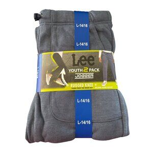 Lee Youth 2-Pack Jogger Pants With Rugged Knees & Zipper Pocket Size L/14/16 Cot